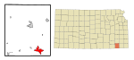 Montgomery County Kansas Incorporated and Unincorporated areas Coffeyville Highlighted